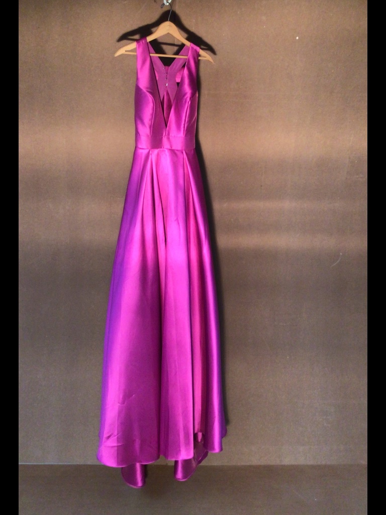 Jvn By Jovani - V Neck Mikado Prom Ballgown With Pleated Skirt